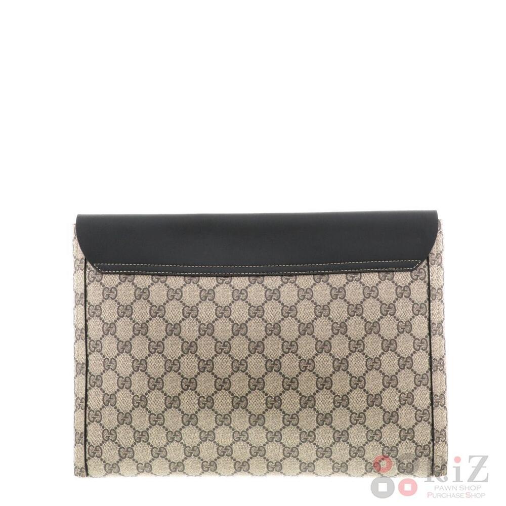 GUCCI GG Supreme Clutch Bag Shoulder Clutch Black - Picture 2 of 6